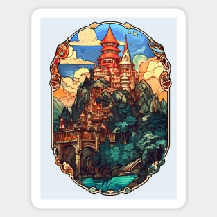 Fantasy Art Nouveau Castle Sticker